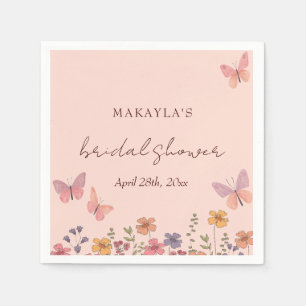 Serviette En Papier Élégant bohème chic Papillons Fête de mariage