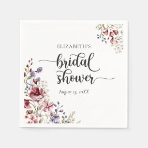 Serviette En Papier Elegant Boho Fleur sauvage Fête des mariées