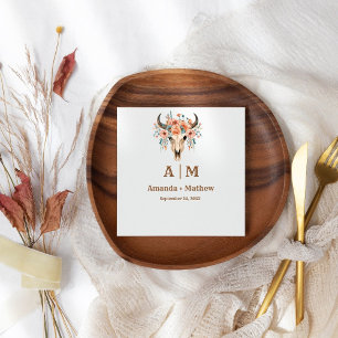 Serviette En Papier Élégant Boho Western Cowboy Mariage