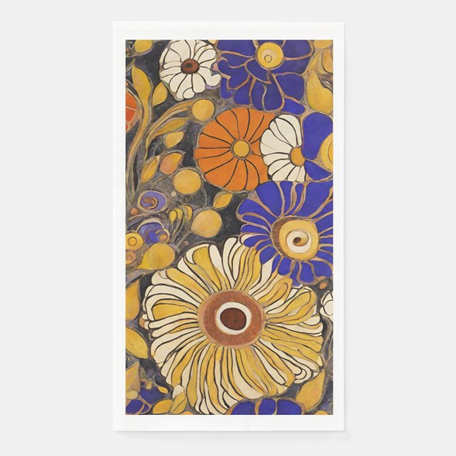 Serviette En Papier Élégant Bon thanksgiving Floral (Devant)