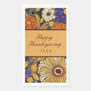 Serviette En Papier Élégant Bon thanksgiving Floral