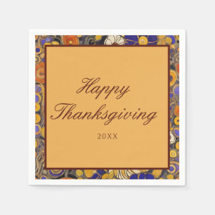 Serviette En Papier Élégant Bon thanksgiving Floral