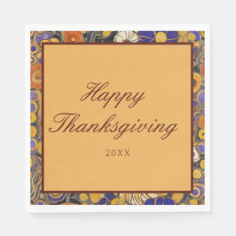 Serviette En Papier Élégant Bon thanksgiving Floral