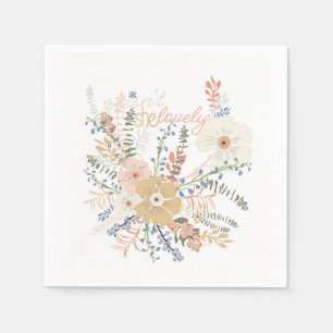 Serviette En Papier Elégant Bouquet Floral Girly Dire Jolie