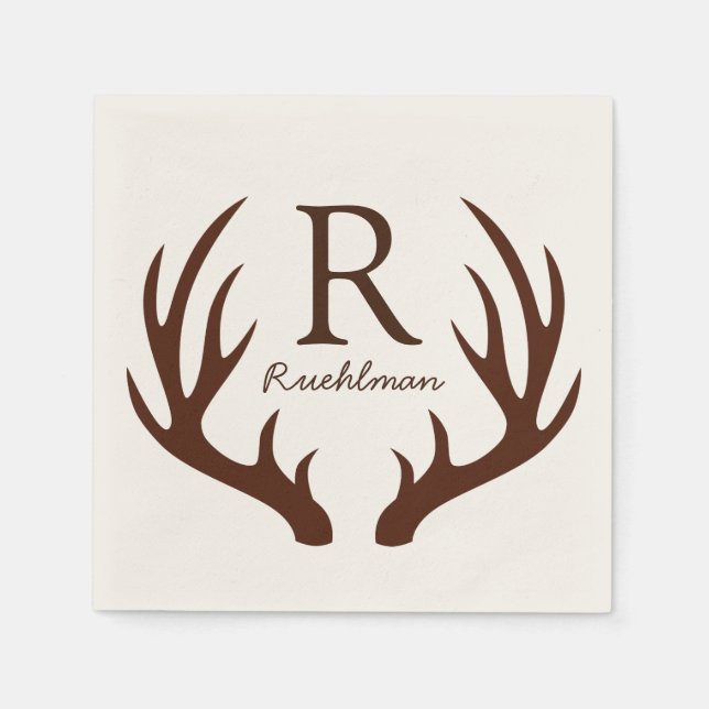 Serviette En Papier Élégant Brown de cerfs  (Devant)