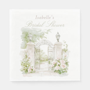 Serviette En Papier Elégant Château Français Pastel Jardin Marial