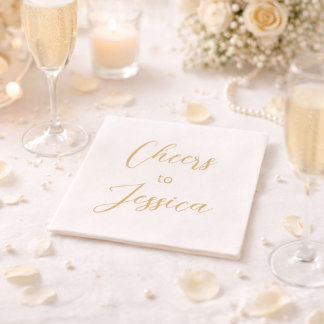 Serviette En Papier Elegant Cheers to Script Birthday Party 