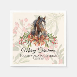 Serviette En Papier Élégant Cheval de Noël