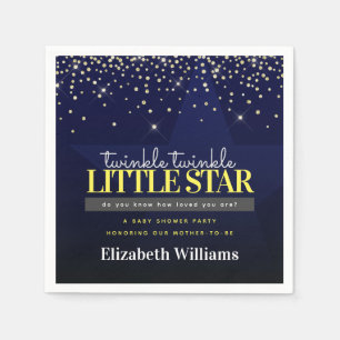 Serviette En Papier Élégant Chic Twinkle Little Star Baby shower
