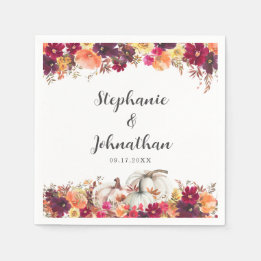Serviette En Papier Élégant Citrouille de automne Mariage