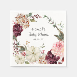 Serviette En Papier Élégant Citrouille floral | BABY SHOWER