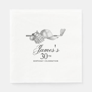 Serviette En Papier Elégant Classic Golf 30e Anniversaire Fête Personn