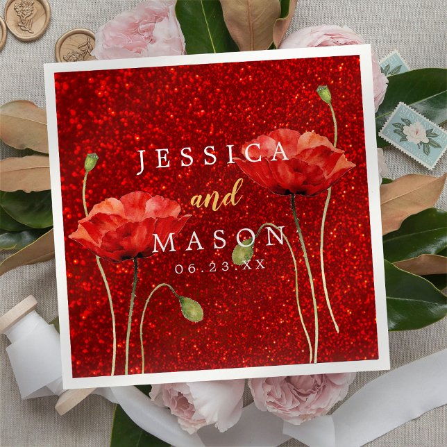 Serviette En Papier Elégant Cocktail Mariage Flowey Parties scintillan (Créateur téléchargé)