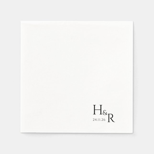 Serviette En Papier Elegant Custom Monogram Wedding Napkins (Devant)