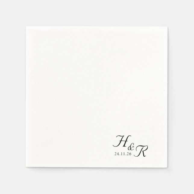 Serviette En Papier Elegant Custom Monogram Wedding Napkins (Devant)
