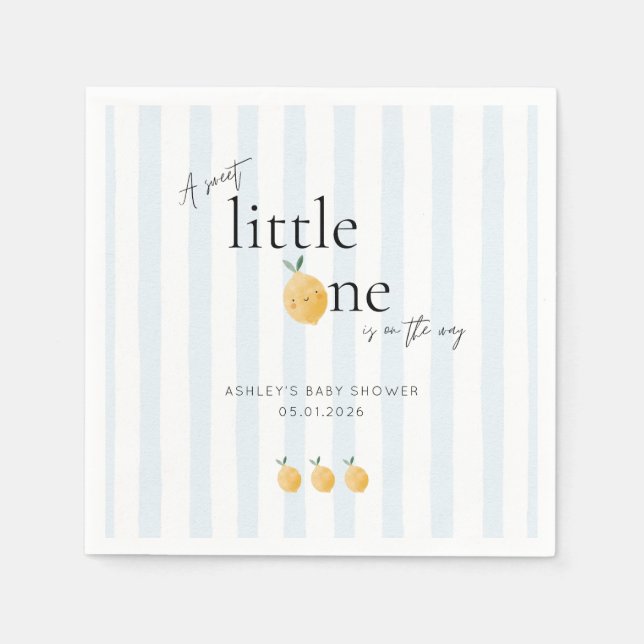 Serviette En Papier Elegant Cute Lemon Citrus Baby Shower (Devant)