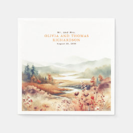 Serviette En Papier Élégant Delicate Fall Nature