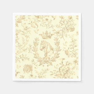 Serviette En Papier Élégant, élégant, crème Beige Equestre, Toile