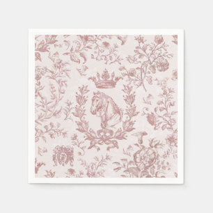 Serviette En Papier Élégant, élégant, Plum Beige Equestre Toile