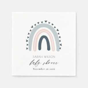 SERVIETTE EN PAPIER ÉLÉGANT ENFANTS BLEU BLUSH RAINBOUR BABY SHOWER CO