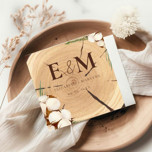 Serviette En Papier Élégant et chic Mariage en bois Merci rustique