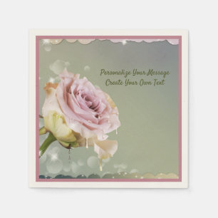 Serviette En Papier Élégant et romantique Rose violet Personnaliser