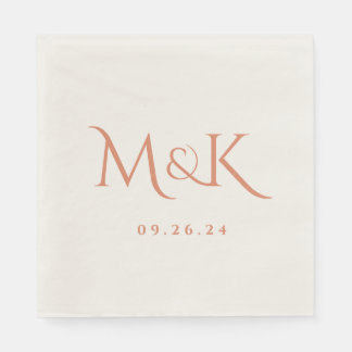 Serviette En Papier Élégant et simple Mariage en terre cuite