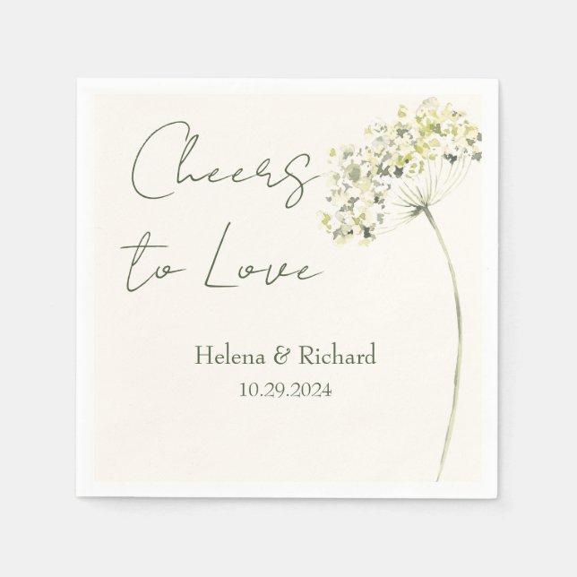 Serviette En Papier Élégant et verdoyant Mariage floral Napkin (Devant)