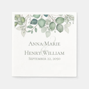 Serviette En Papier Élégant Eucalyptus Feuille Végétation Foliage