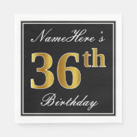 Elégant, Faux Gold 36e anniversaire + Nom personna