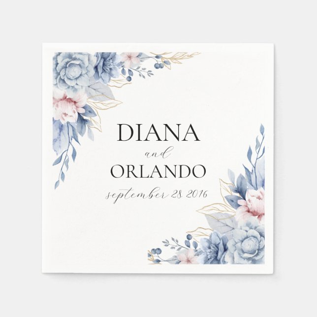 Serviette En Papier Elegant Fleur sauvage Boho (Devant)