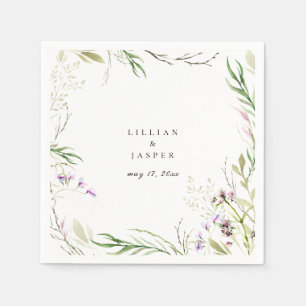 Serviette En Papier Élégant Fleur sauvage Botanique