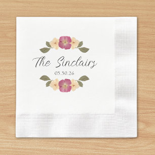 Serviette En Papier Élégant Fleur sauvage Chic Garden Mariage