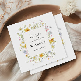 Serviette En Papier Élégant Fleur sauvage moderne Mariage d'été de pri