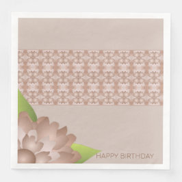 Serviette En Papier Élégant floral de cuivre