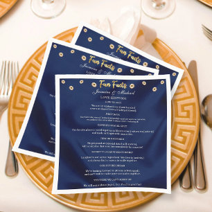 Serviette En Papier Elégant Floral Navy Blue & Gold Mariage Fun Facts