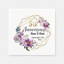 Élégant Floral Or 5 Ans Anniversaire