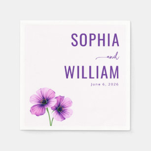 Serviette En Papier Élégant floral pourpre