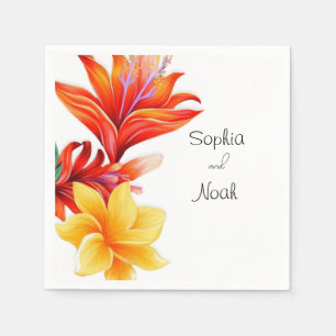 Serviette En Papier Élégant floral tropical