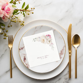 Serviette En Papier Elegant Floral Wedding