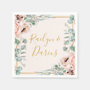 Serviette En Papier Élégant flou Napkins Mariage Pastel