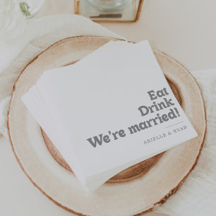 Serviette En Papier Élégant Formel Manger Boire Nous sommes mariés Mar