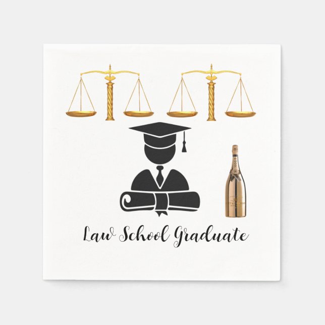 Serviette En Papier Élégant Gold Law School Graduate Paper (Devant)