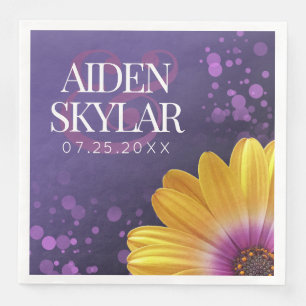 Serviette En Papier Elegant Golden Daisy