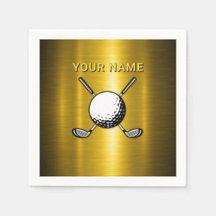 Serviette En Papier Elegant Golf Nom personnalisé Design
