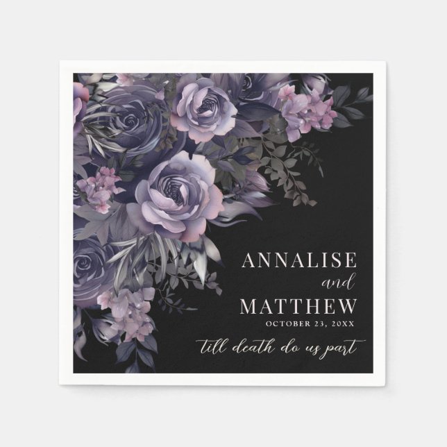 Serviette En Papier Elegant Gothic Wedding (Devant)