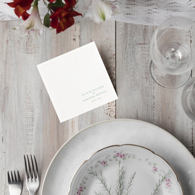 Serviette En Papier Elegant Greenery Wedding Napkin (Créateur téléchargé)