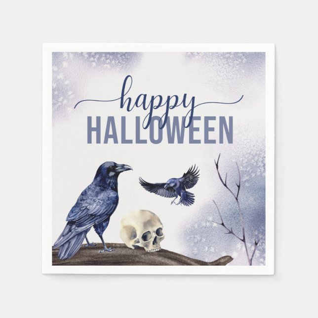 Serviette En Papier Elégant Halloween Adult Party aquarelle gothique (Devant)