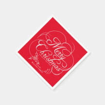 Élégant Holly Joyeux Noël Rouge