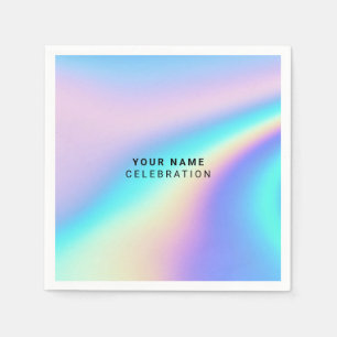Serviette En Papier Élégant holographique personnalisé